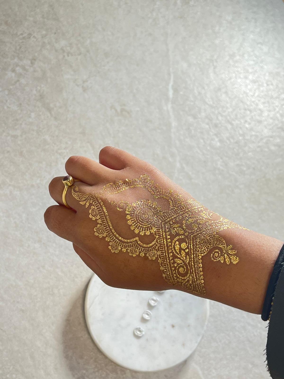 Gold Henna Temporary Tattoo! Mendhi/ Sticker/Lace transfer NEW henna Hand Arm Tattoo Mehandi Sticker Art Temporary