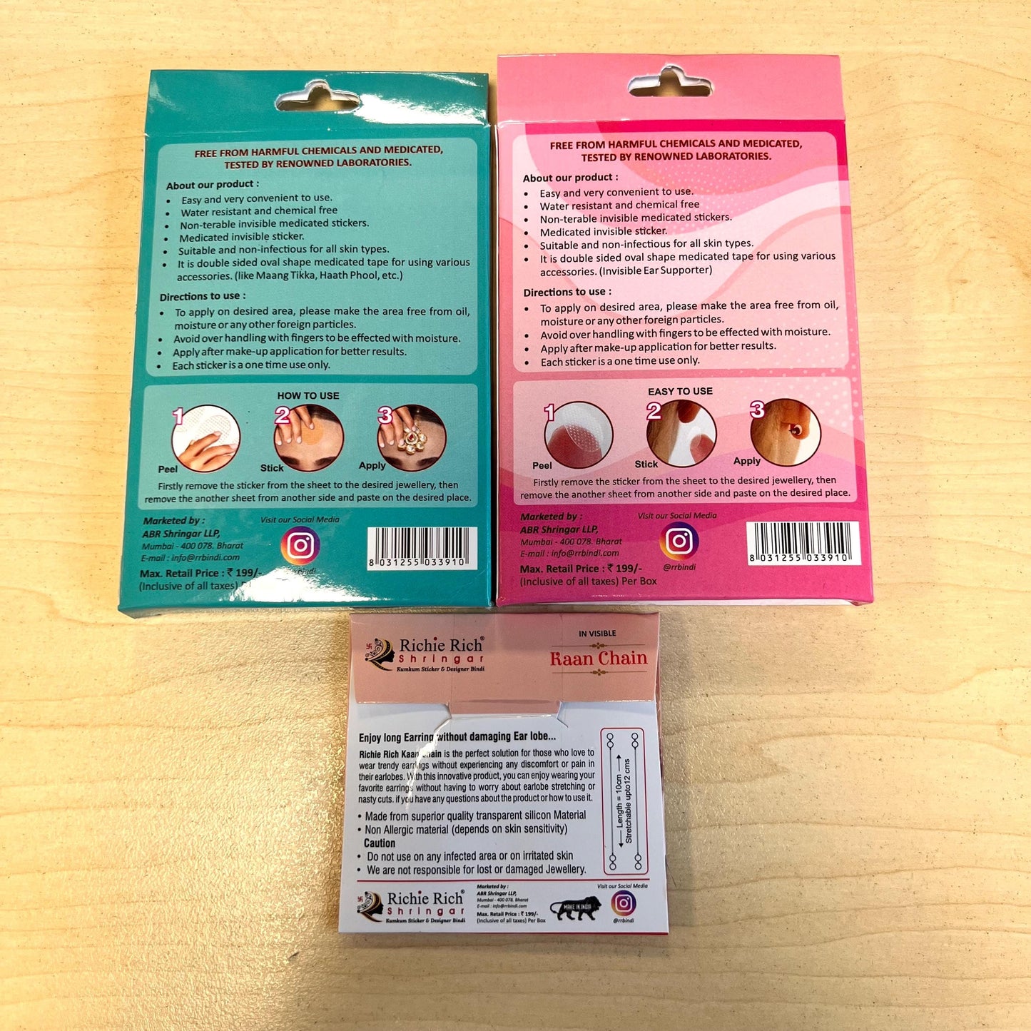 Multipack Support for Earring and Tikka Bridal Essential Indian Pakistani Wedding Maang Tikka Earring Sensitive Skin Invisable Must Have Kit