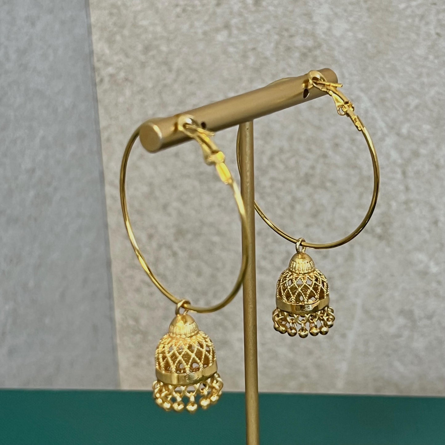 Bright Gold Jhumka Hoops Gold Hoop earrings Jhumkas Punjabi earrings Dainty Jhumkas Traditional Earrings Micro Hoops Micro Hoop Earrings