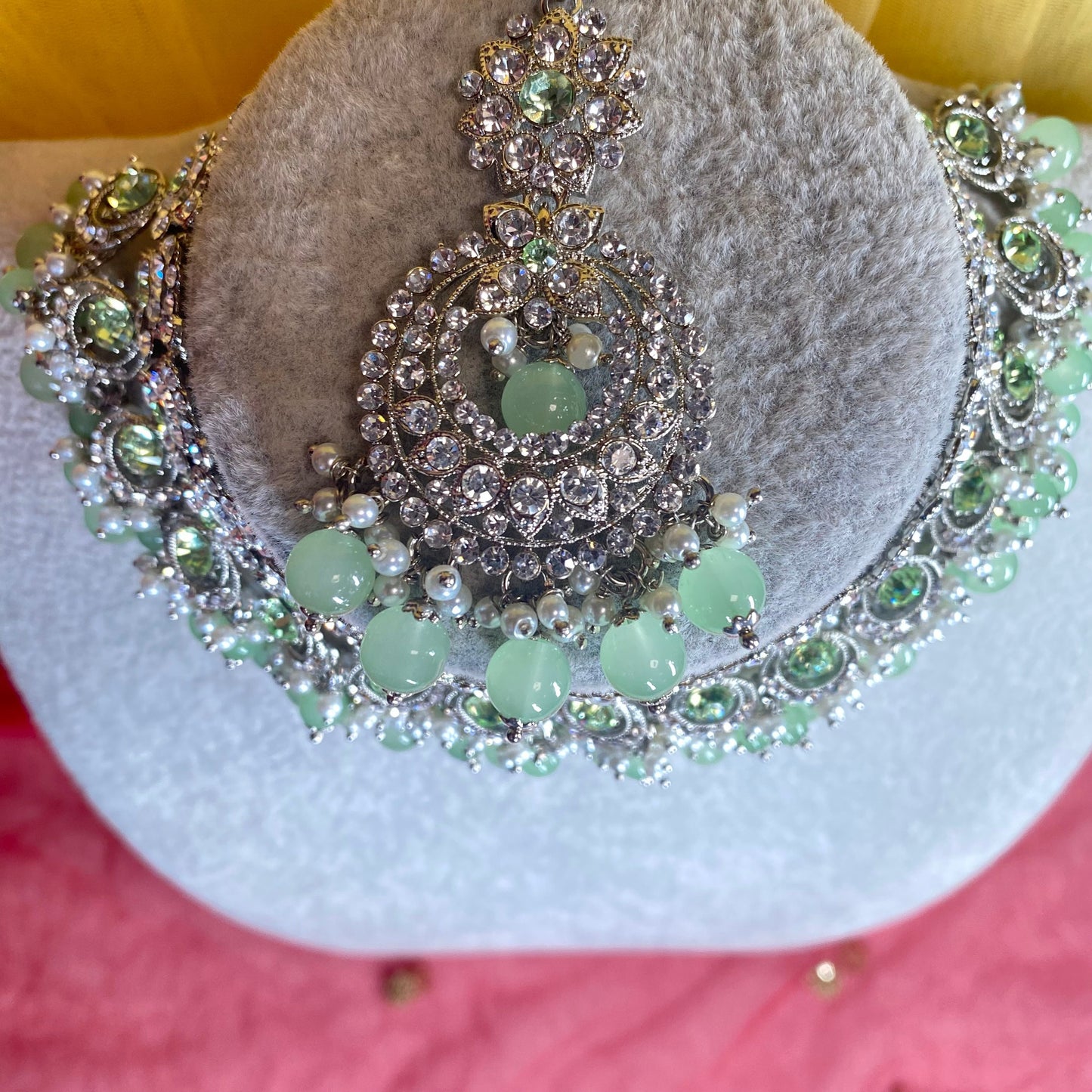 Silver and Mint choker