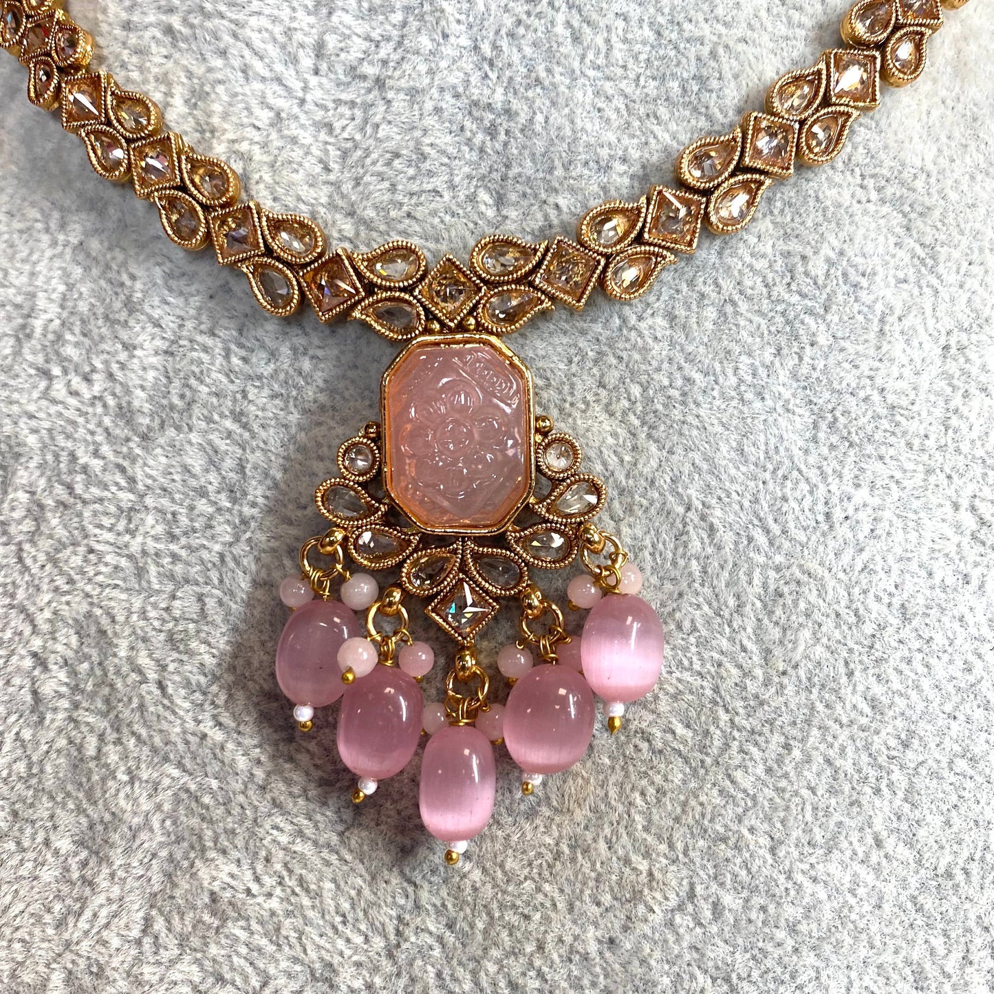 Pink & Champagne Necklace Set
