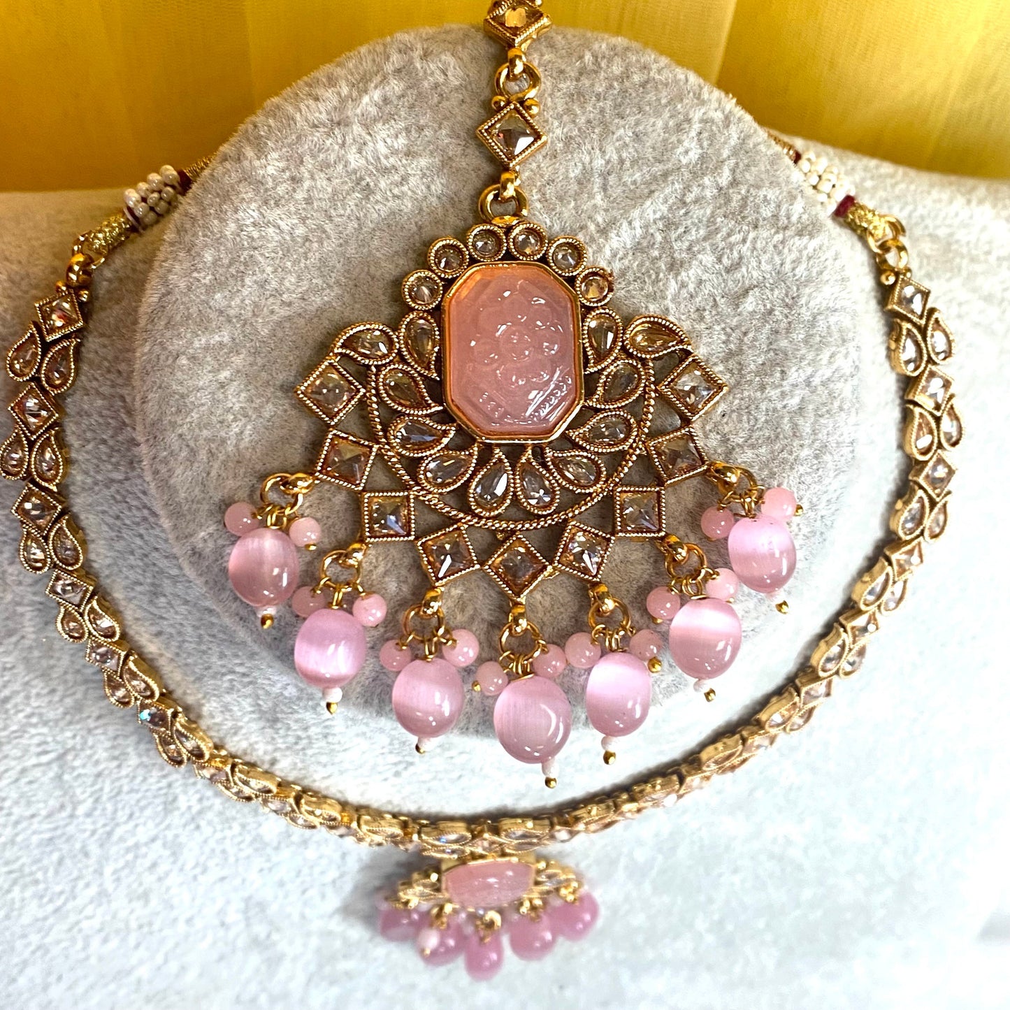 Pink & Champagne Necklace Set