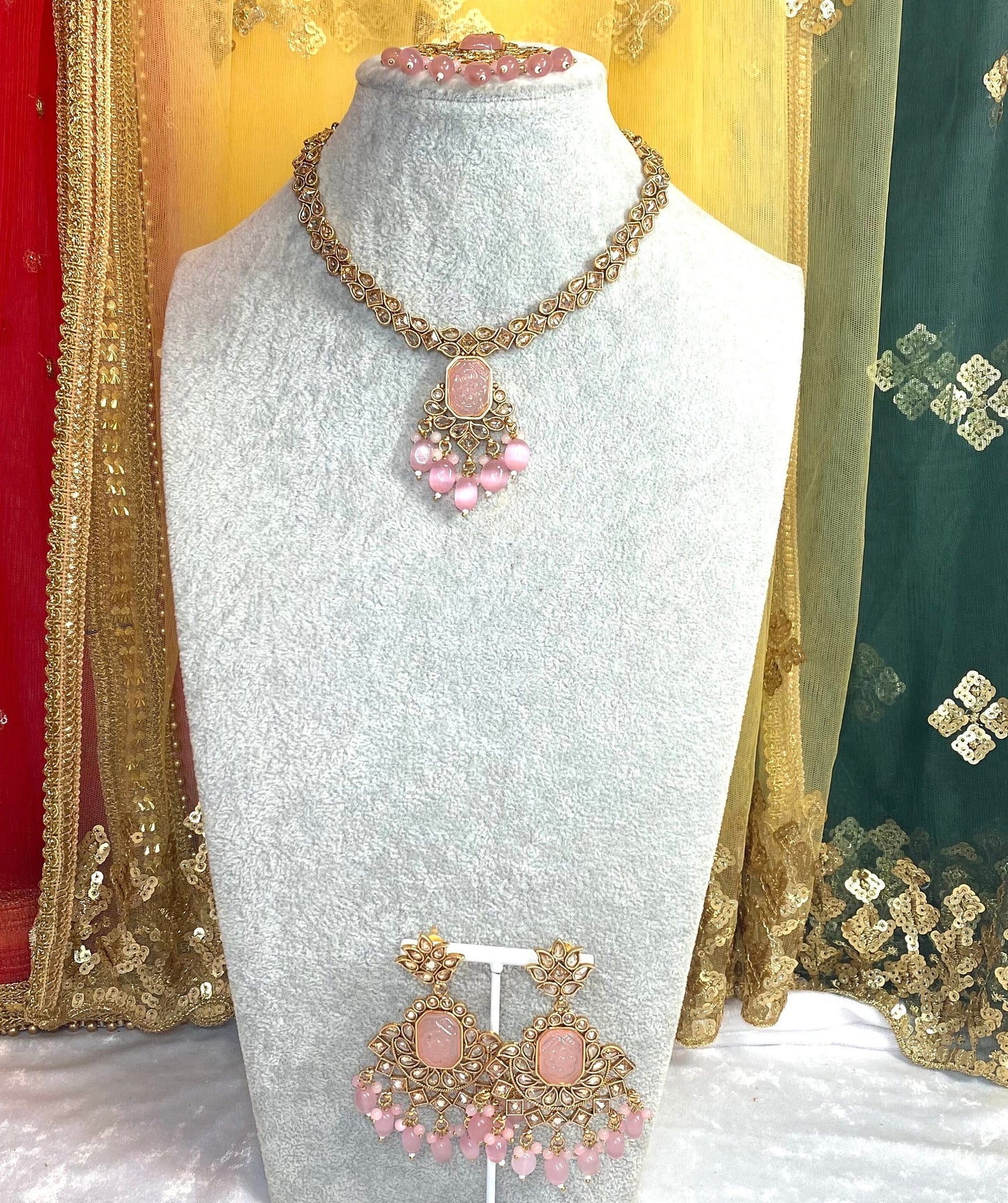 Pink & Champagne Necklace Set