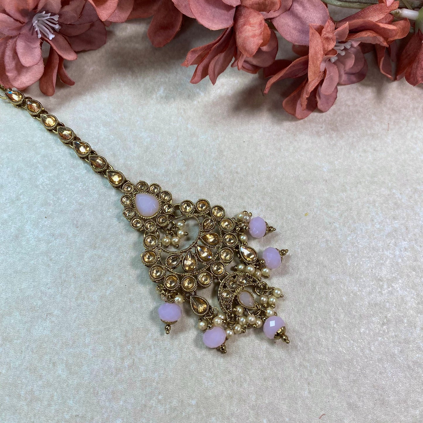 Golden and Pink Necklace set