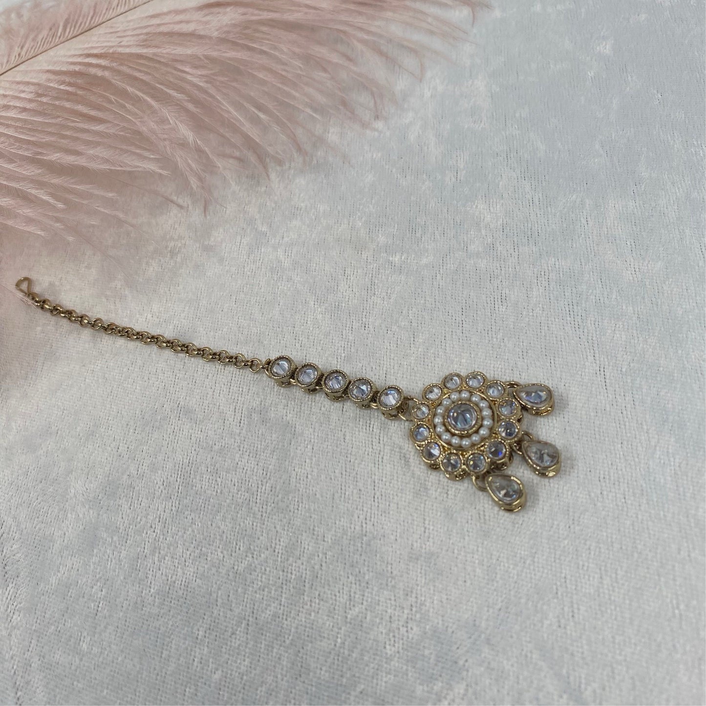 Small Tikka - Clear/ Tikli/ Indian/ Pakistani Fashion Jewellery/Maang Tikkas