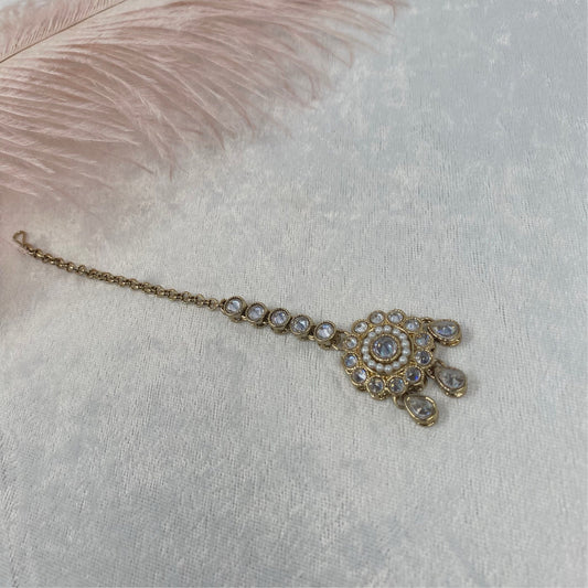 Small Tikka - Clear/ Tikli/ Indian/ Pakistani Fashion Jewellery/Maang Tikkas