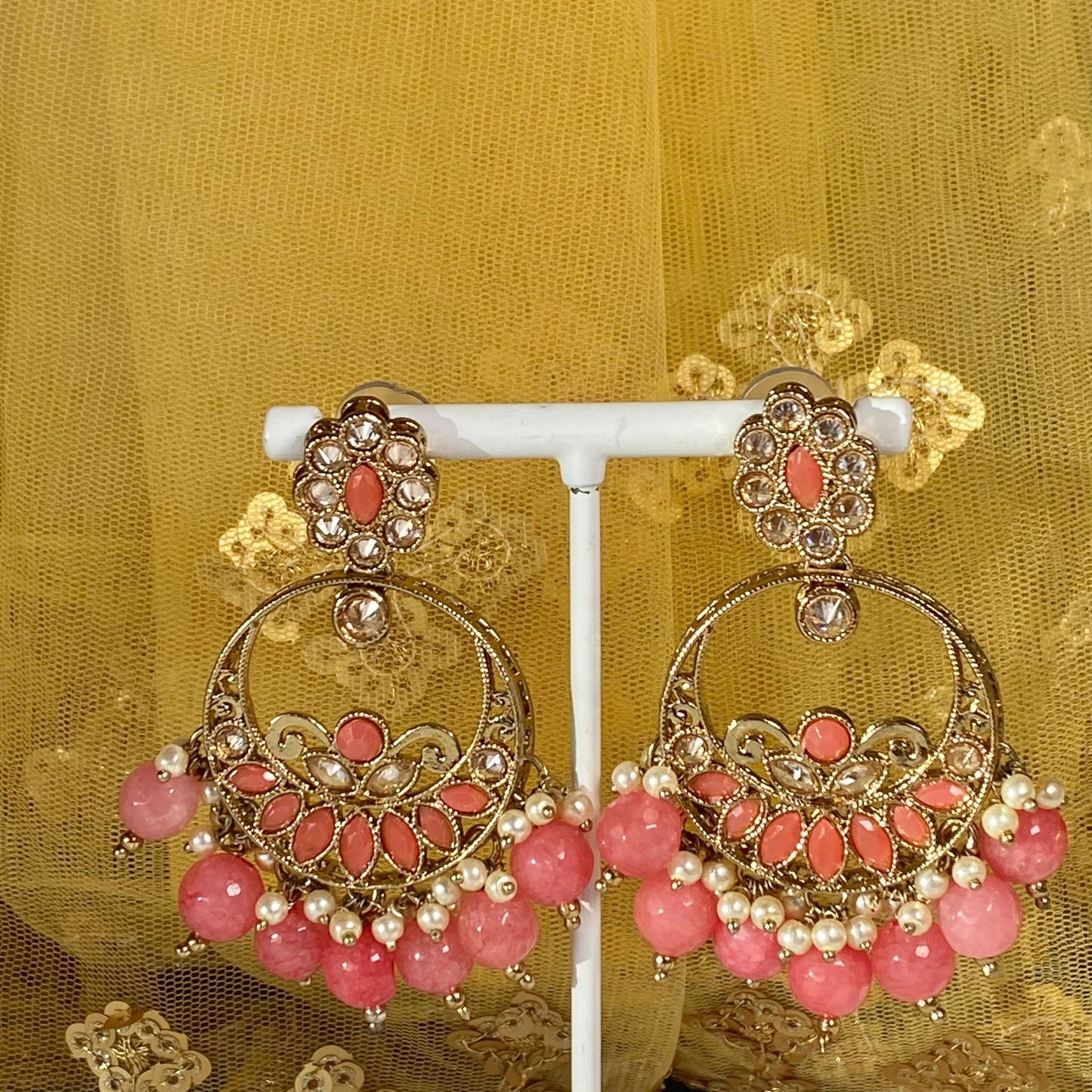 Crystal Indian Earrings Indian Style Earring/ Pakistani Fashion/ Fashion Jewellery/ Gift for Women