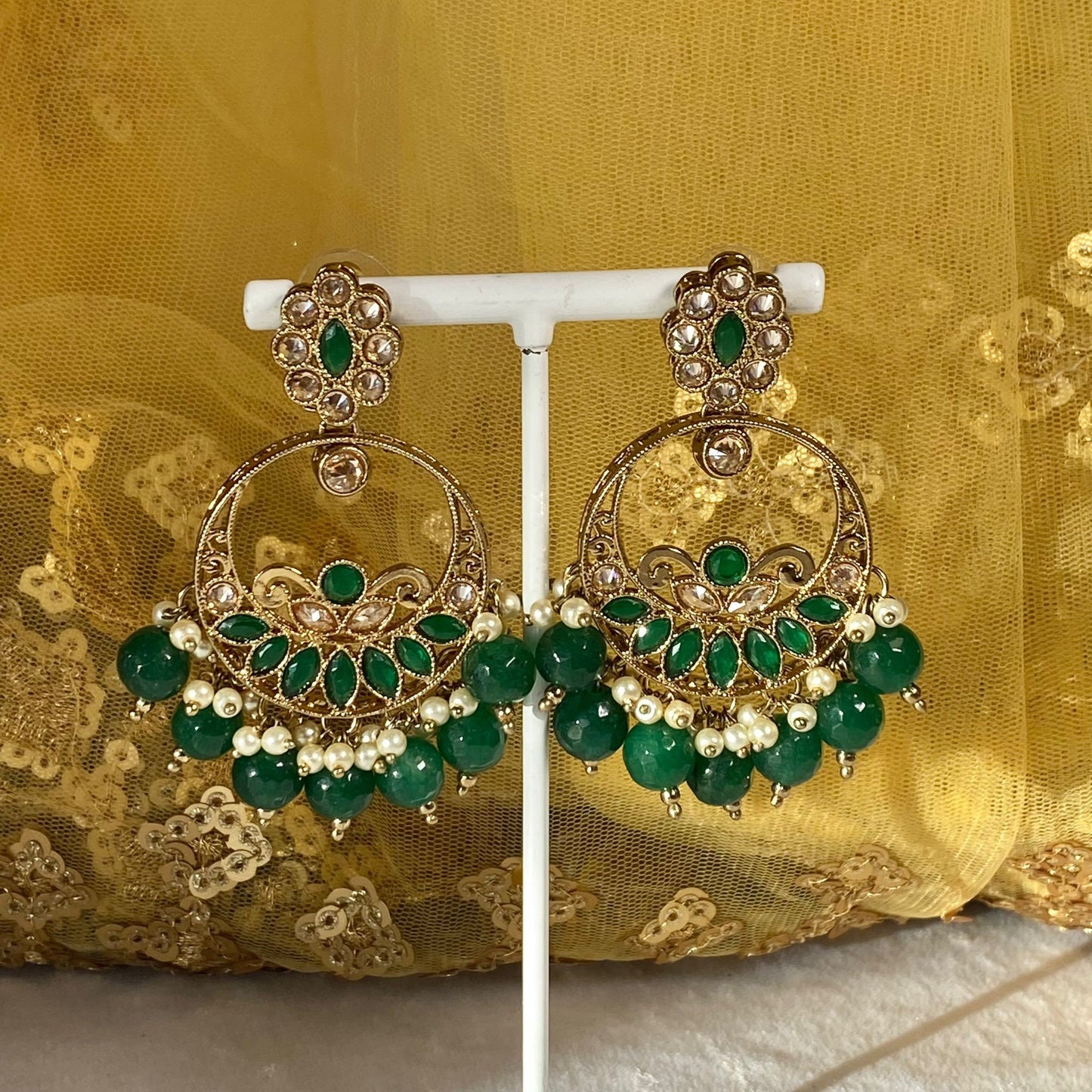Crystal Indian Earrings Indian Style Earring/ Pakistani Fashion/ Fashion Jewellery/ Gift for Women