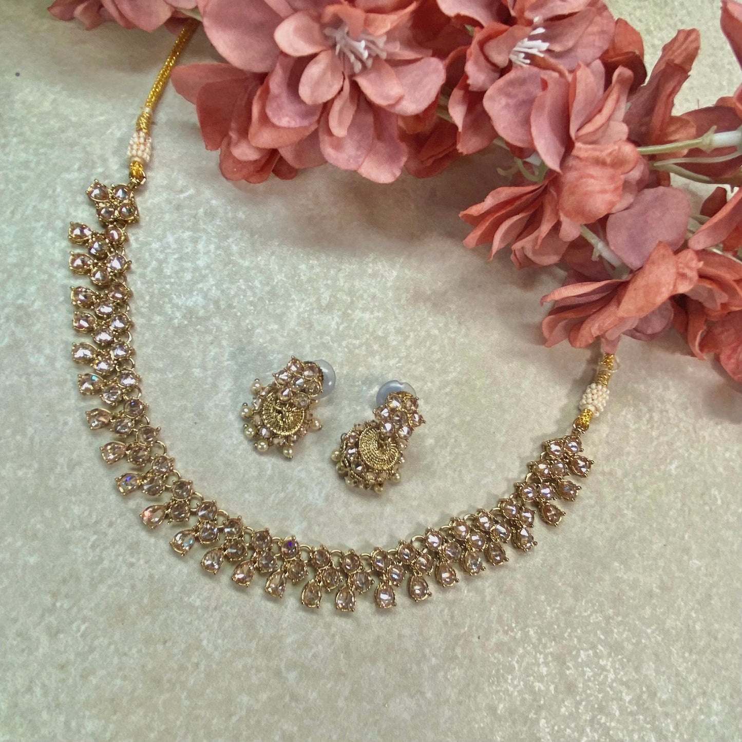 Slim Simple Necklace and Earrings