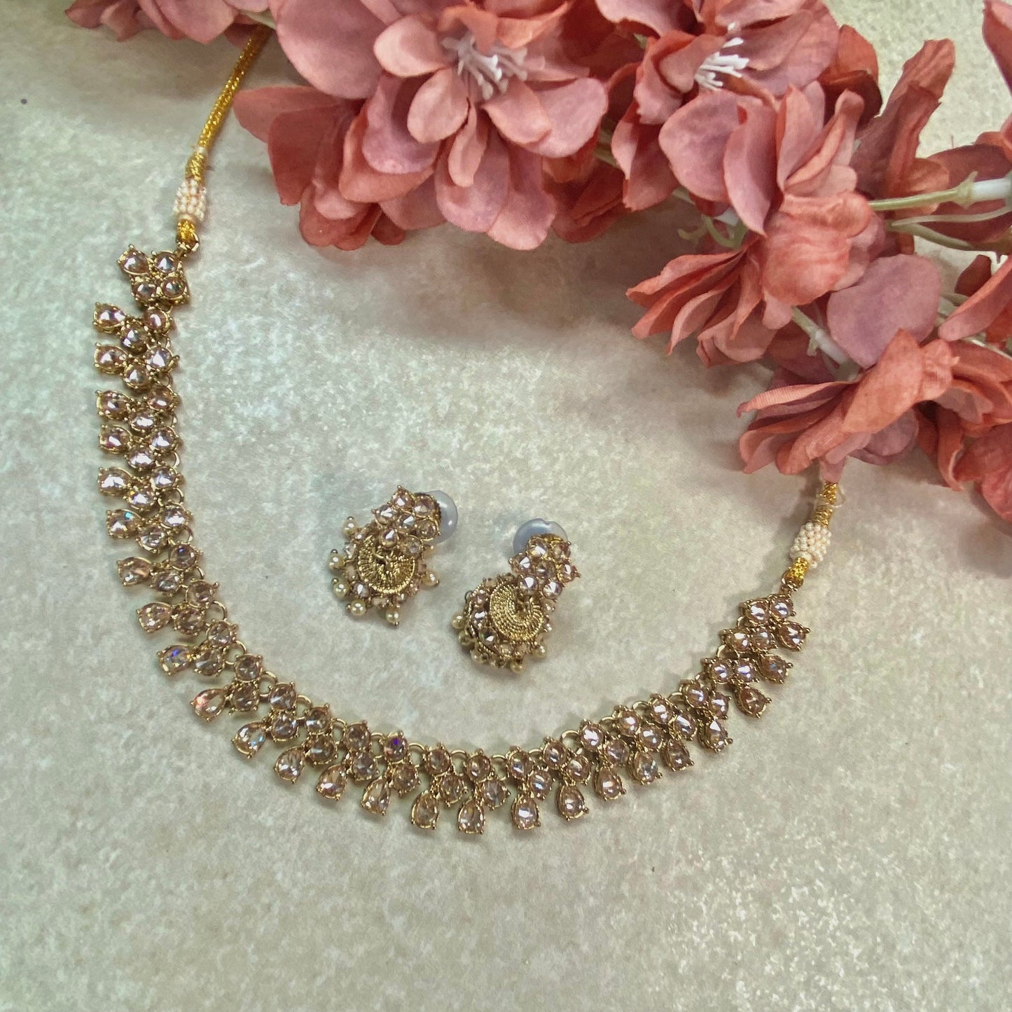 Slim Simple Necklace and Earrings