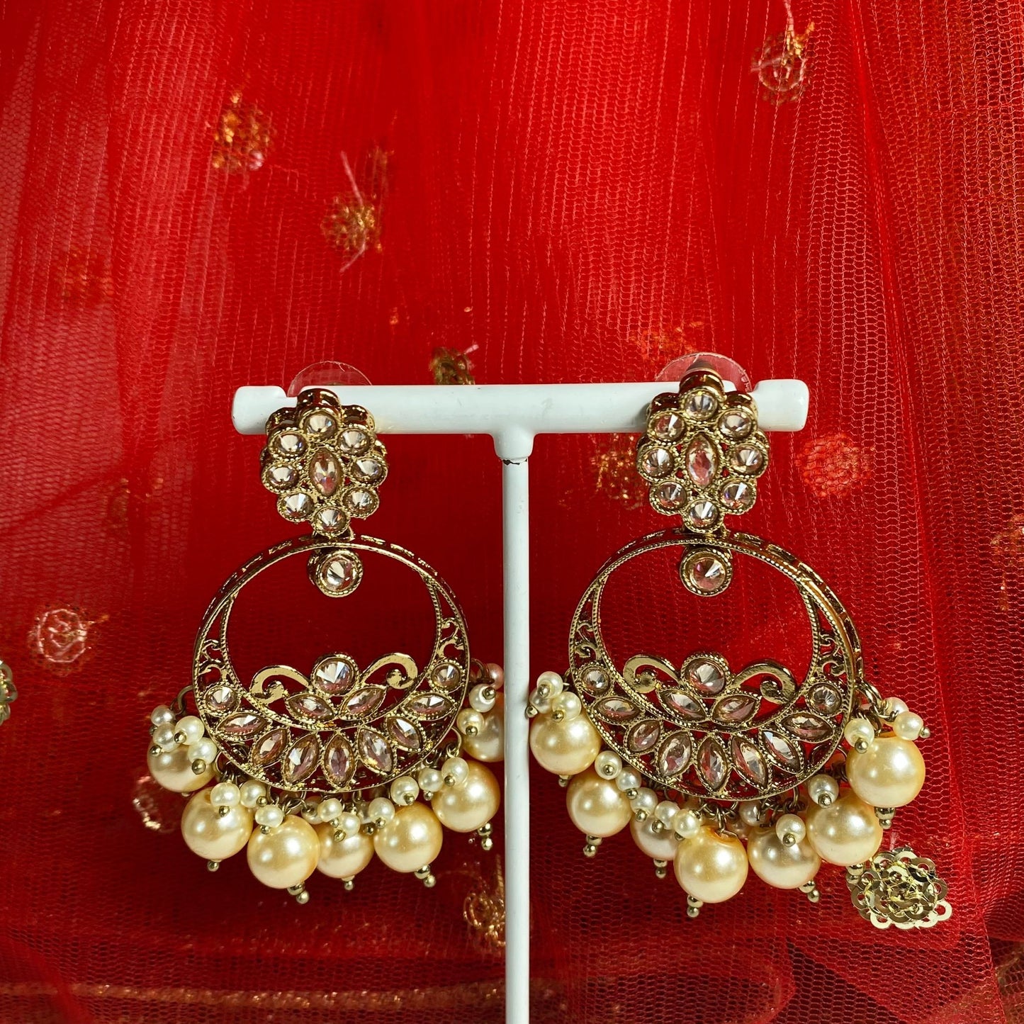Crystal Indian Earrings Indian Style Earring/ Pakistani Fashion/ Fashion Jewellery/ Gift for Women