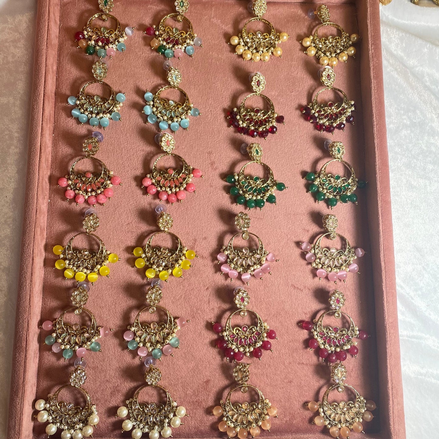 Crystal Indian Earrings Indian Style Earring/ Pakistani Fashion/ Fashion Jewellery/ Gift for Women