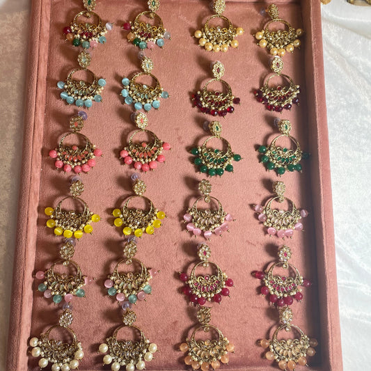 Crystal Indian Earrings Indian Style Earring/ Pakistani Fashion/ Fashion Jewellery/ Gift for Women