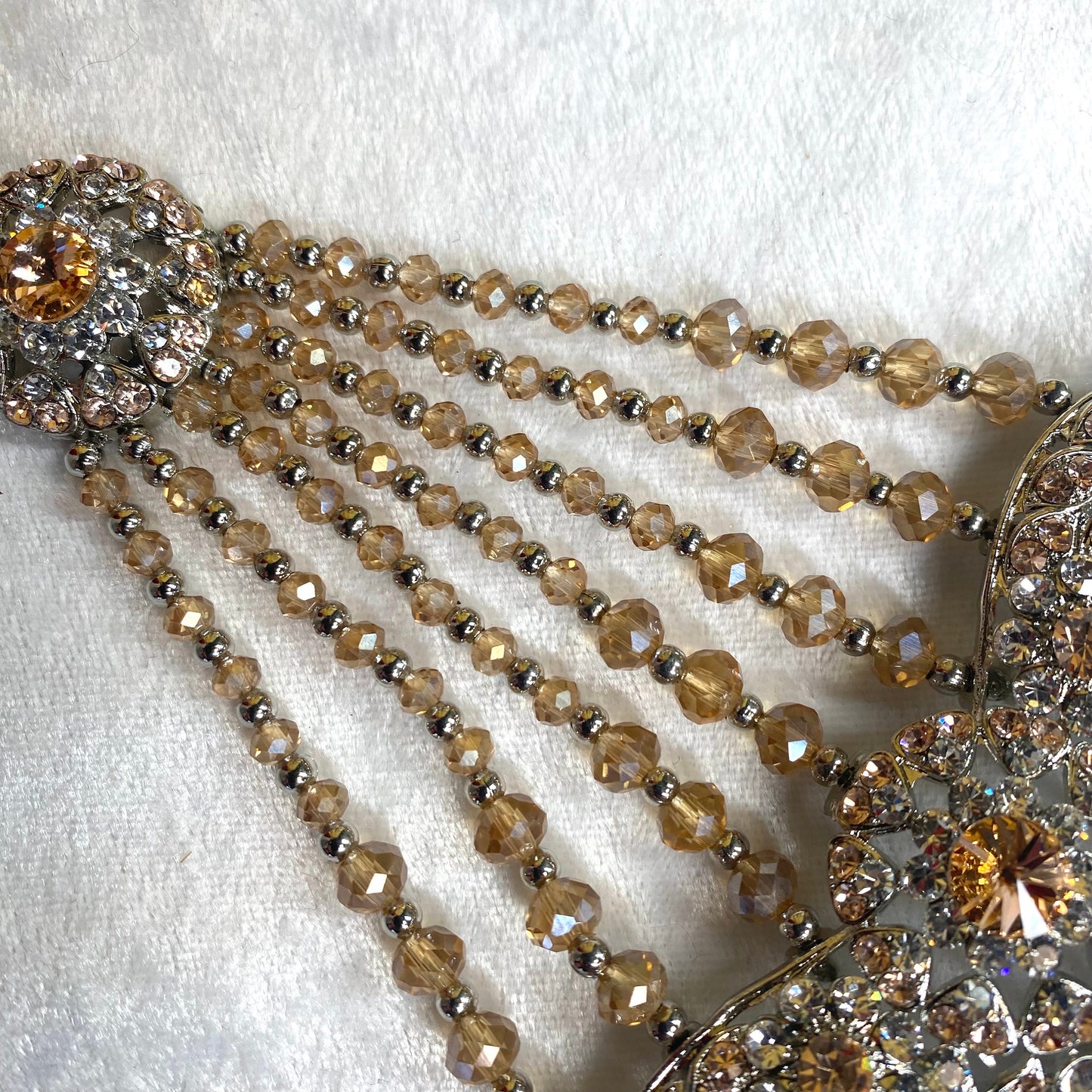 Silver & Peach Jhumar/ Passa/ Indian/ Pakistani Style/Headpieces