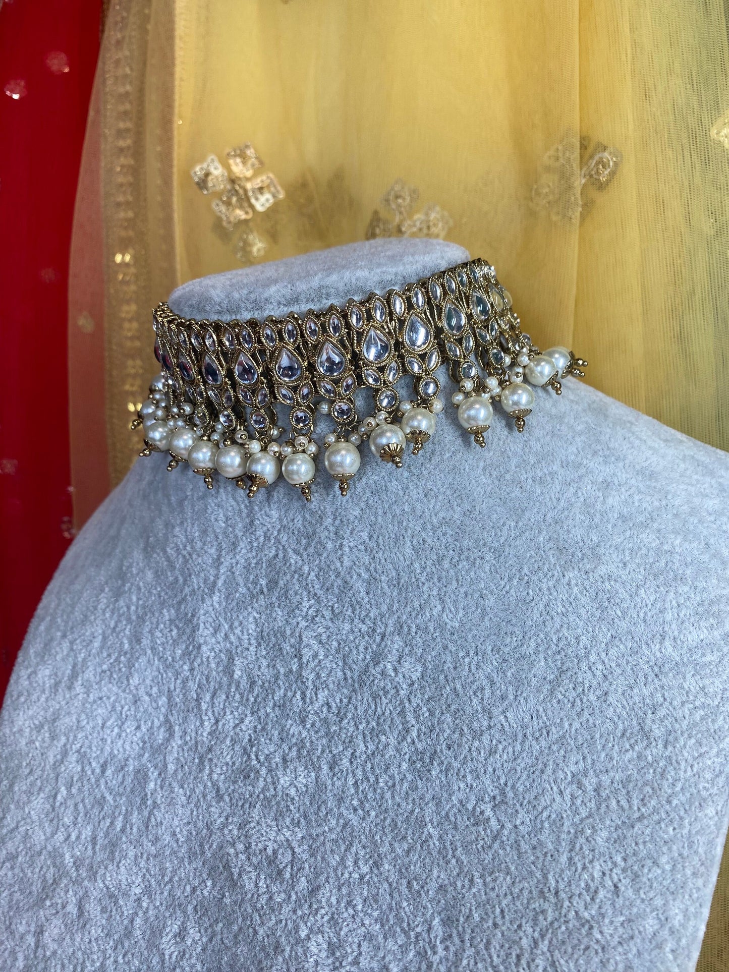 Faux Kundan Choker set/ Unique Style/ Indian/ Pakistani/Fashion Jewellery/ Gift for Women