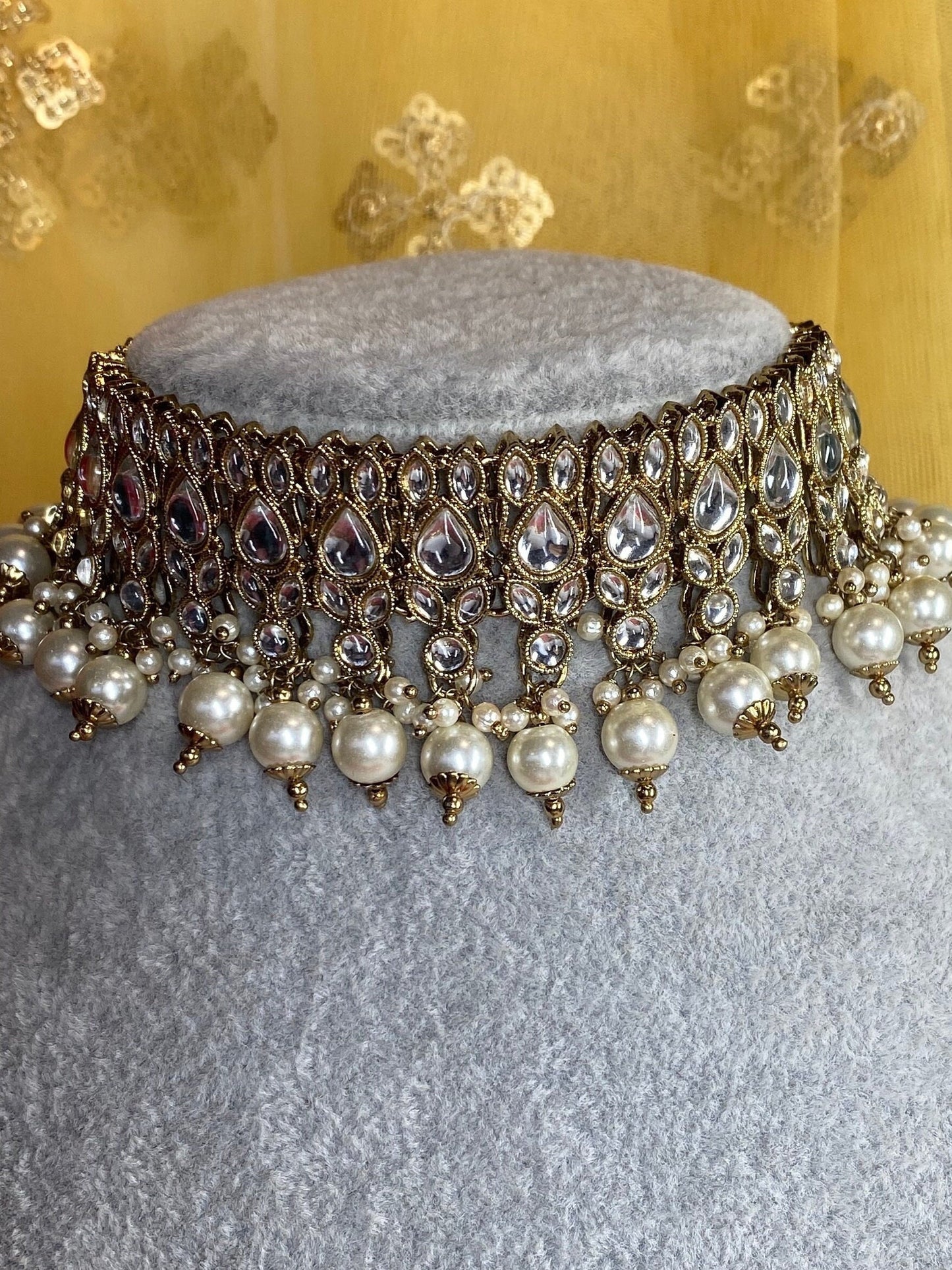 Faux Kundan Choker set/ Unique Style/ Indian/ Pakistani/Fashion Jewellery/ Gift for Women