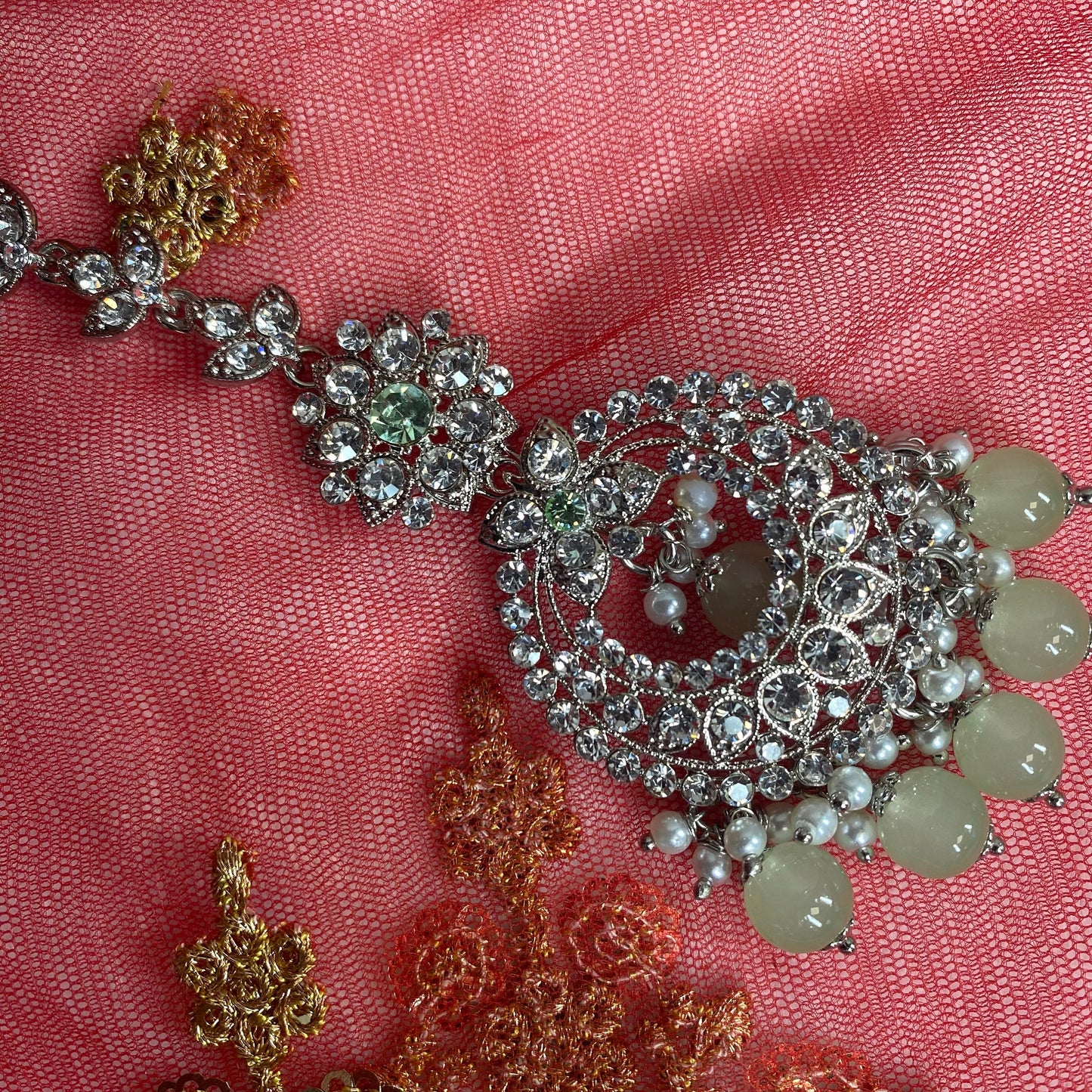 Silver and Mint choker