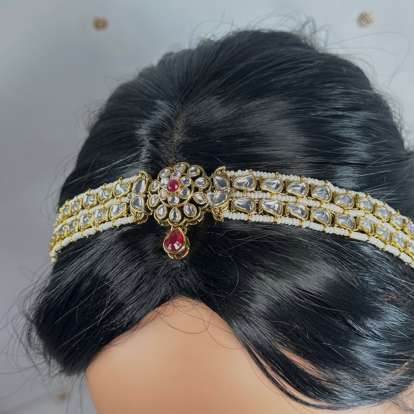 Kundan Headband /Indian/Pakistani/Fashion Jewellery/ Bridal Forehead Jewellery Headpiece/Bollywood /phoolpatti