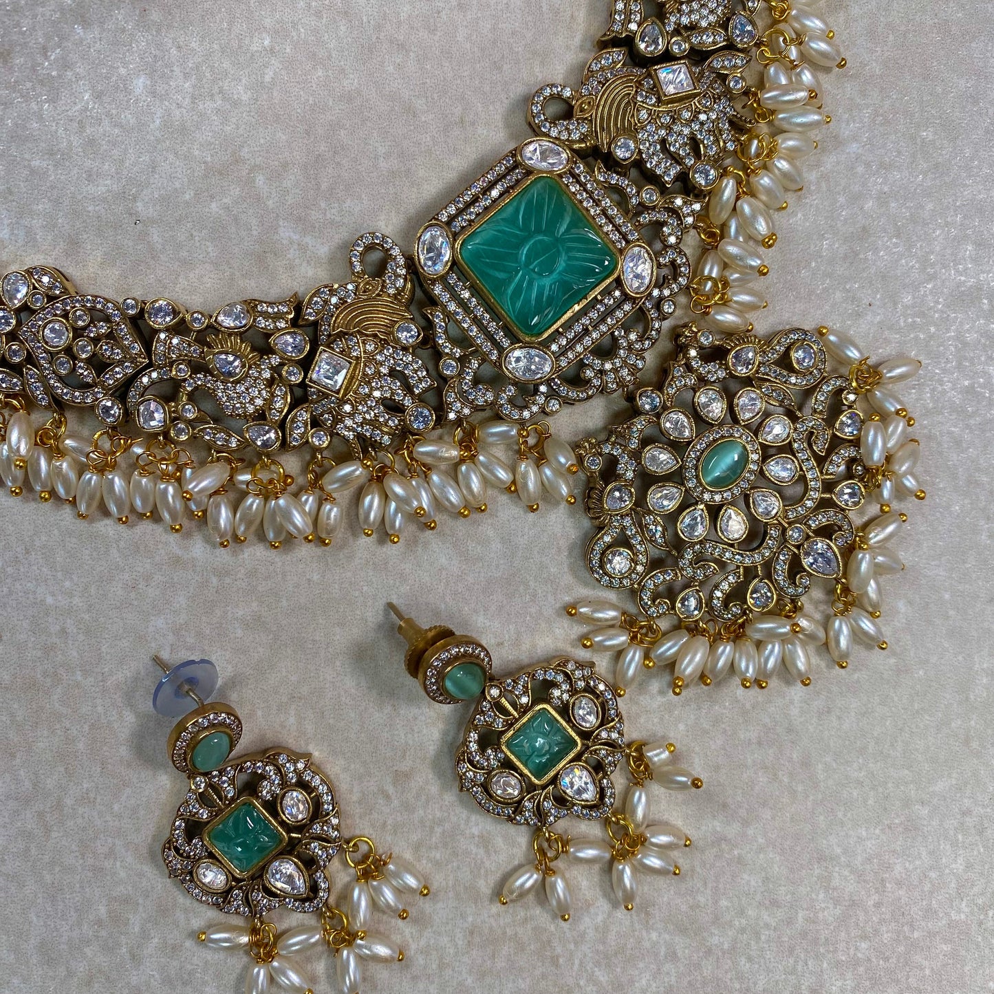 Golden and Blue Necklace set