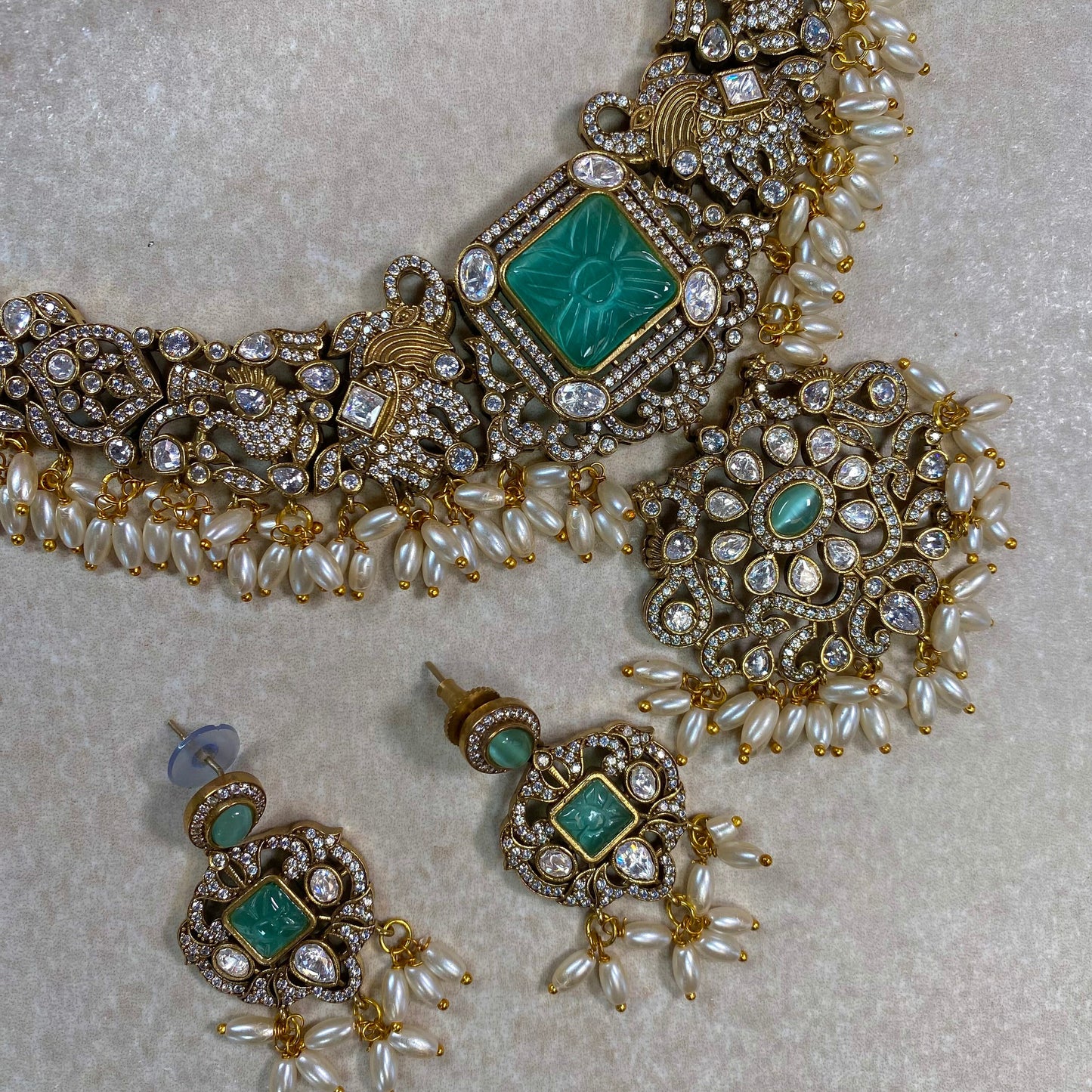 Golden and Blue Necklace set