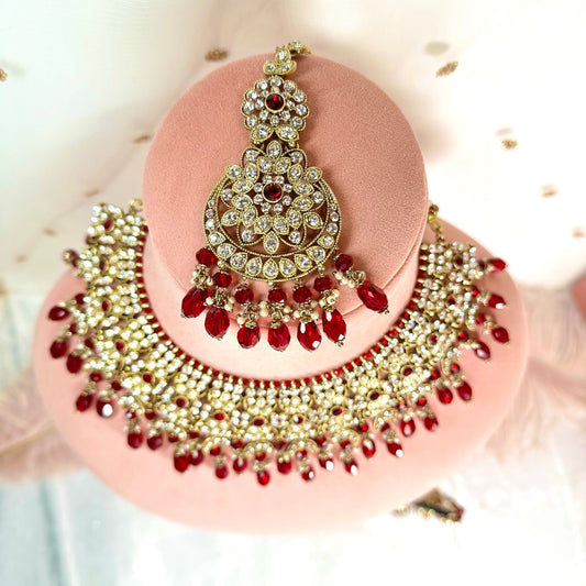 Maroon Necklace Set Indian/ Pakistani Style