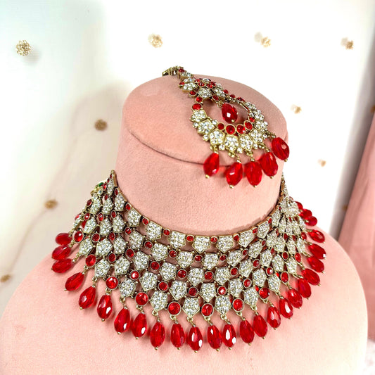 Bridal Necklace Set Indian/ Pakistani Style/ Wedding/ Fashion Jewellery/ Necklace set