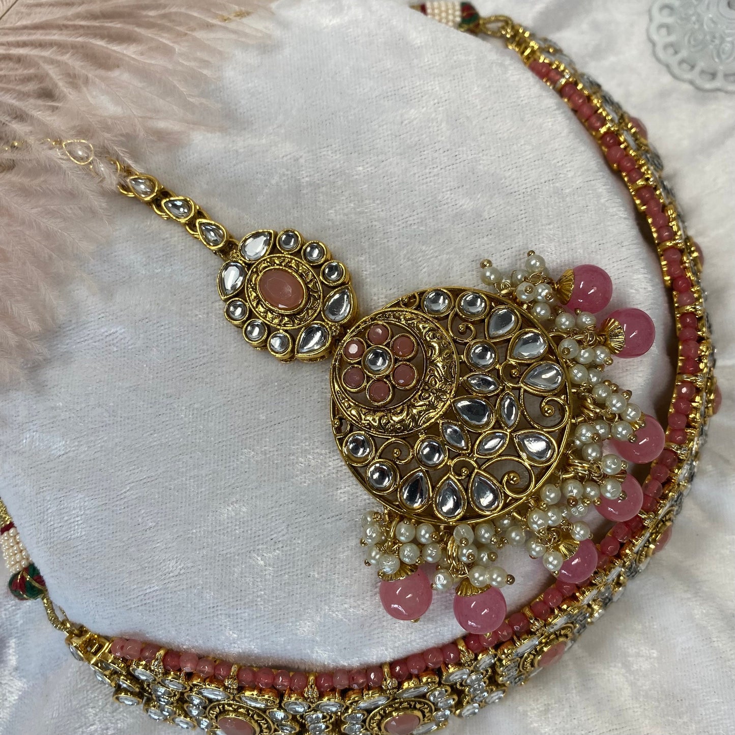 Faux Kundan Choker Set Earring/ Tikka/ Tikli/ Indian/ Pakistani/Fashion Jewellery/ Gift for Women/betterphoto