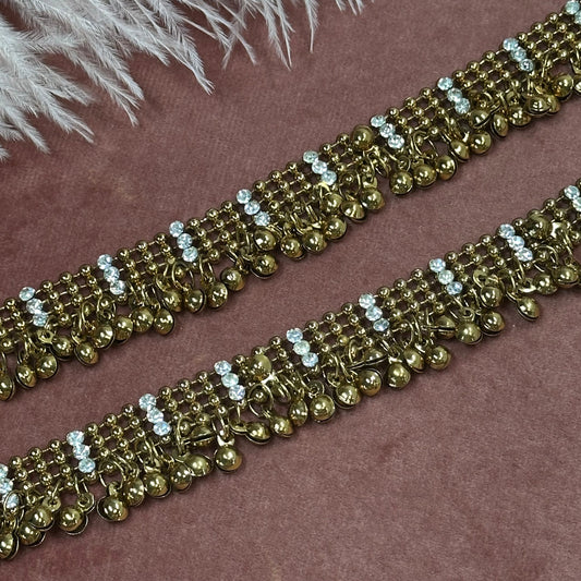 Antigue Gold and Silver Anklets