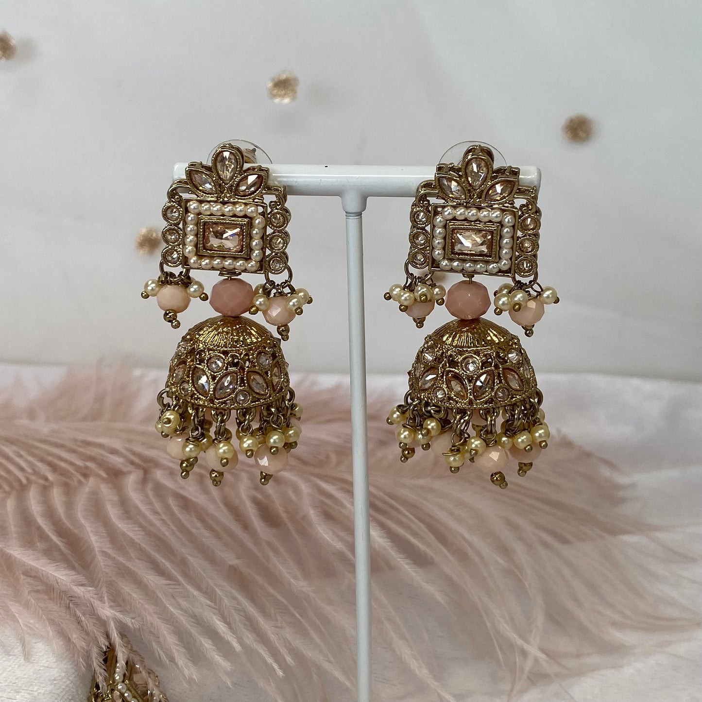 Peach and Champagne Choker Set