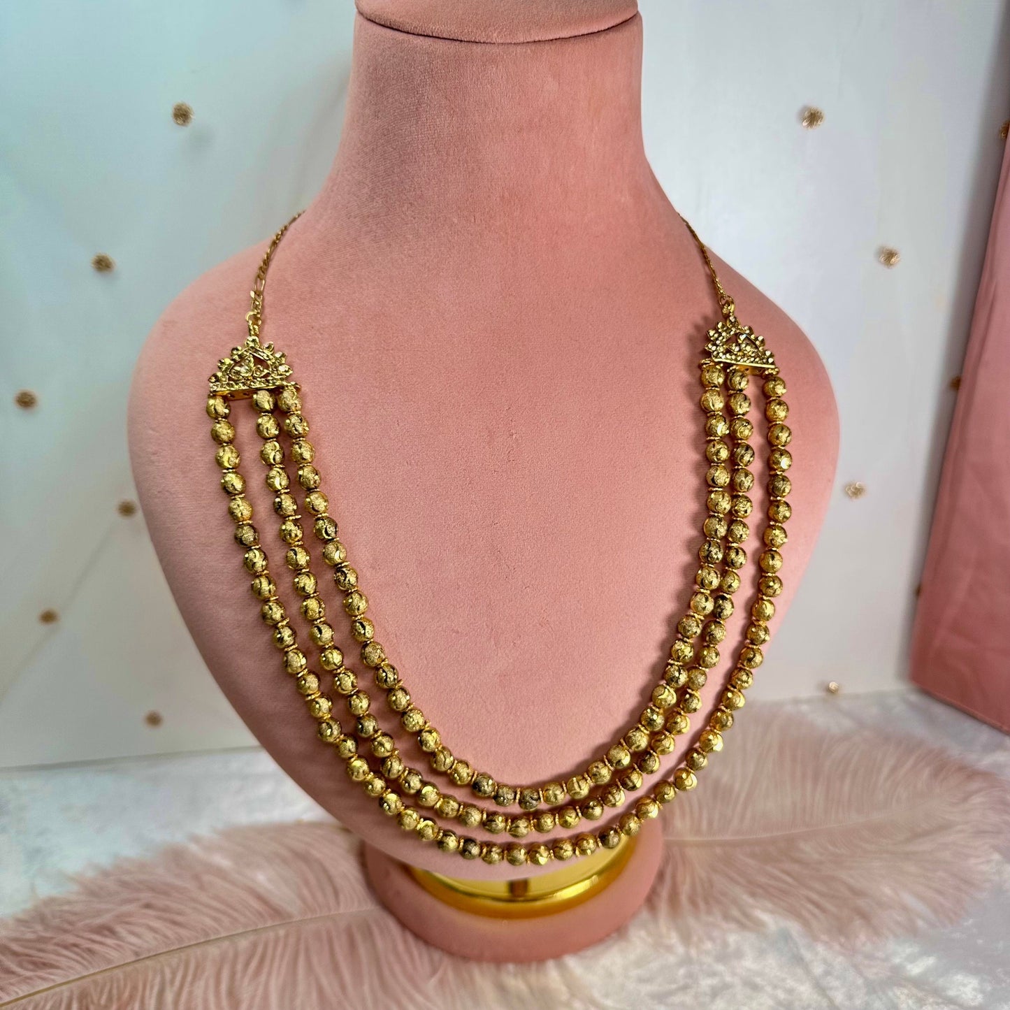 Long Gold Necklace/Long Mala/ Haar/ Unique Style/ Indian/ Pakistani/Fashion Jewellery/ Gift for Women