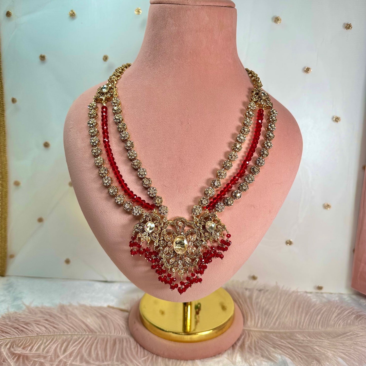 Maroon Bridal Mala (Slightly Imperfect)