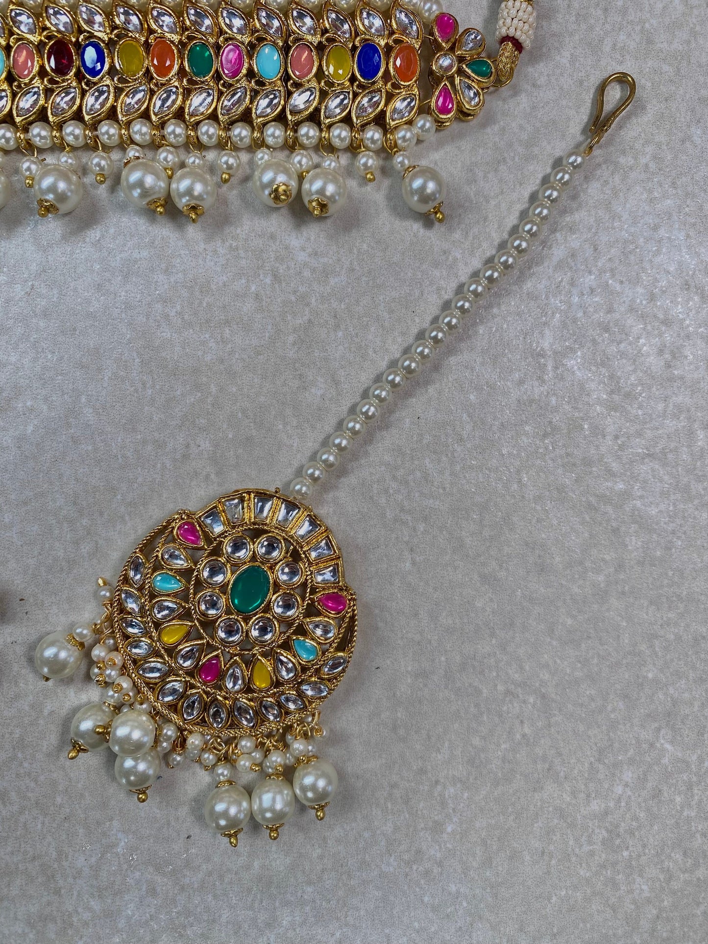 Multicolour Faux Kundan Choker set