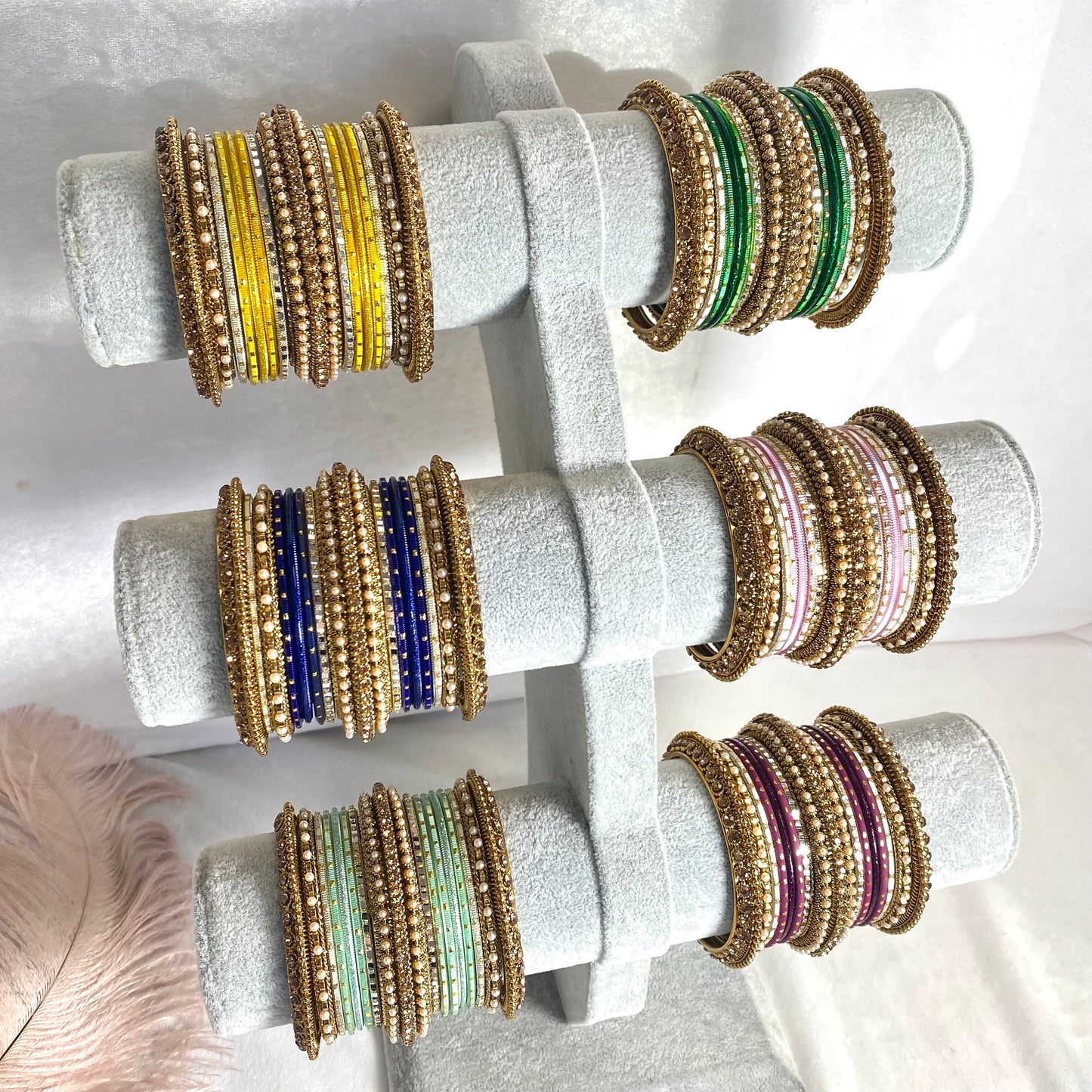 Small Yellow Bangle Set/Indian/ Pakistani/Jewelley/ Fashion Bracelet