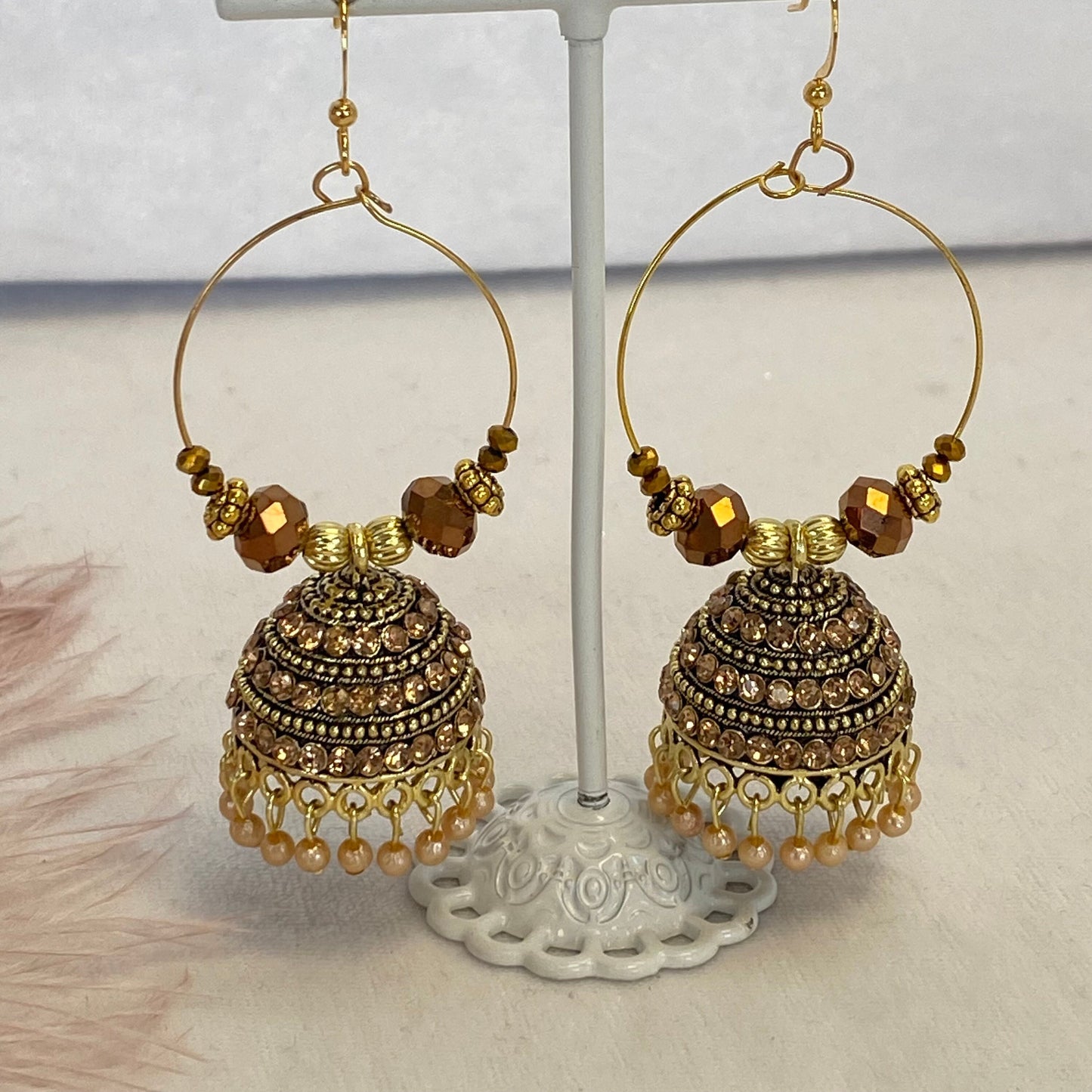 Hoop Jhumka Earrings/ Indian Style Earring/ Fashion Jewellery/ Gift for Women