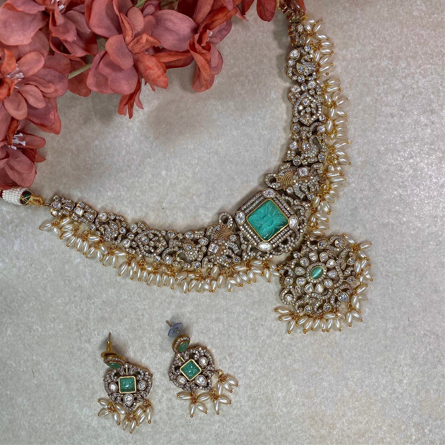 Golden and Blue Necklace set