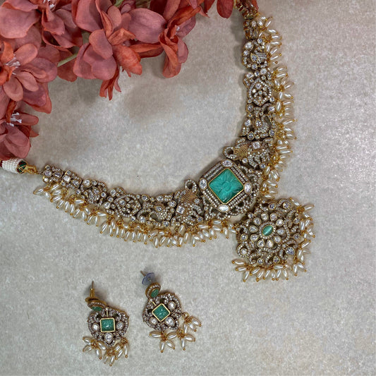 Golden and Blue Necklace set