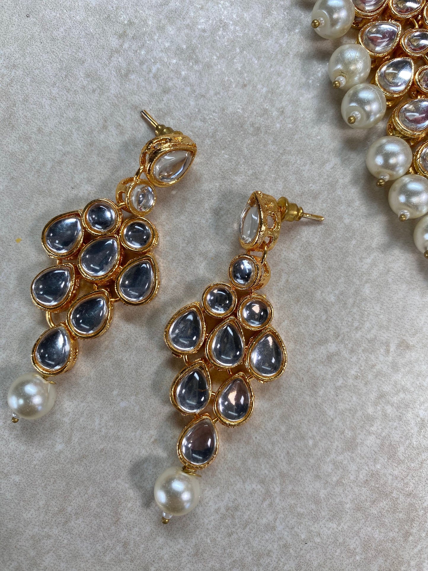 Faux Kundan Pearl Choker Set