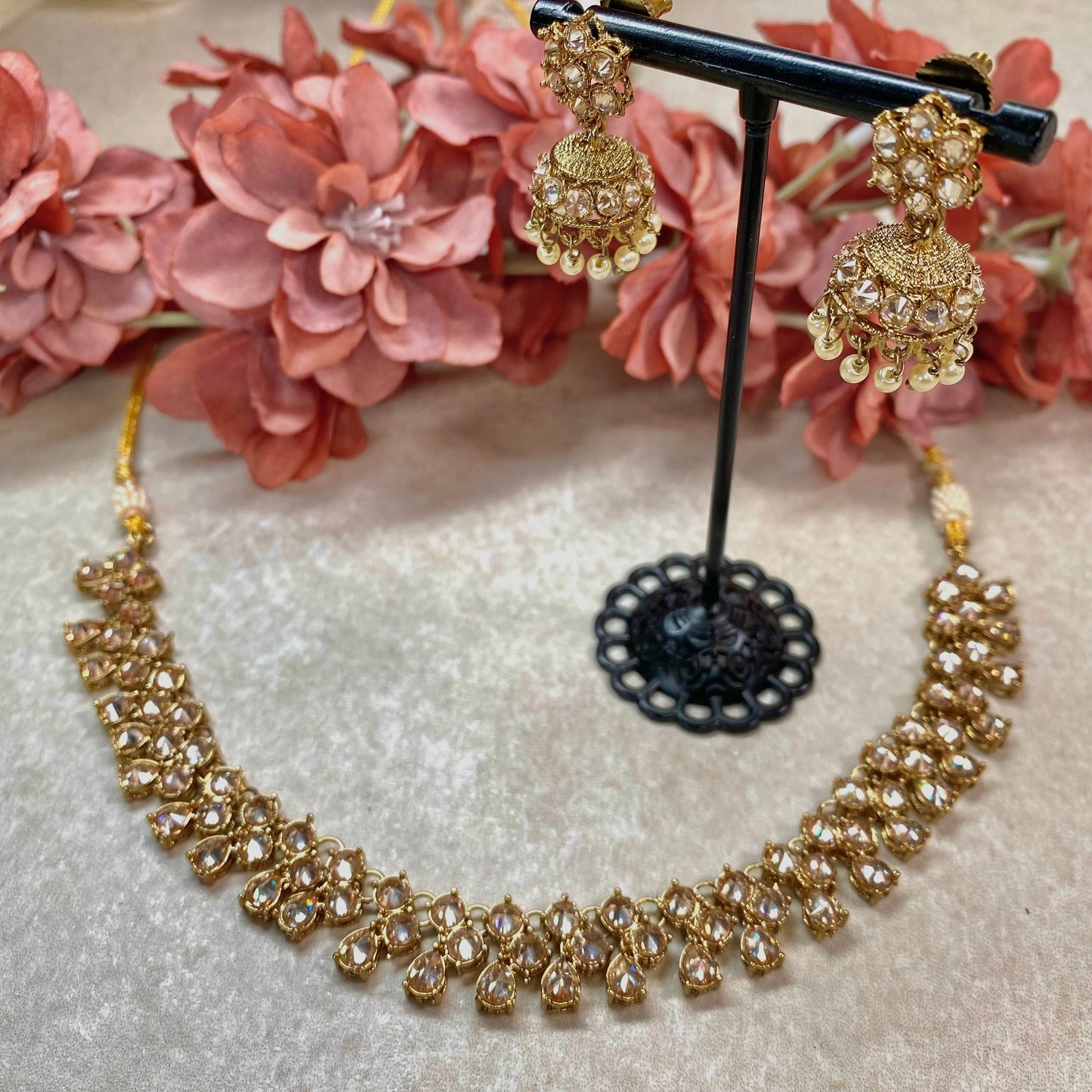 Slim Simple Necklace and Earrings