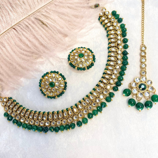 Faux Kundan Green Choker