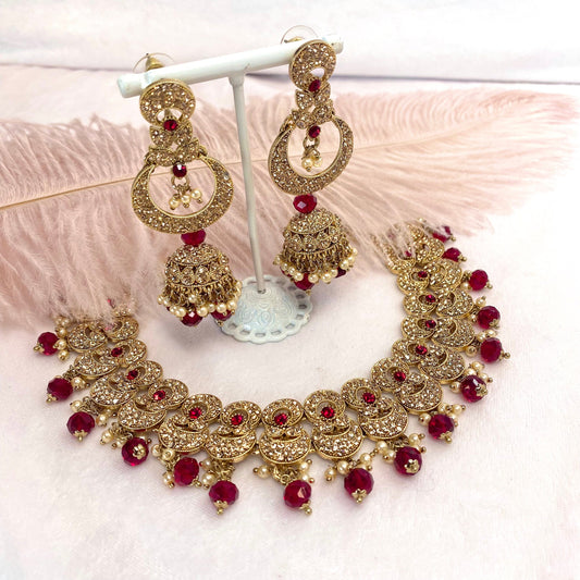Maroon Necklace Set