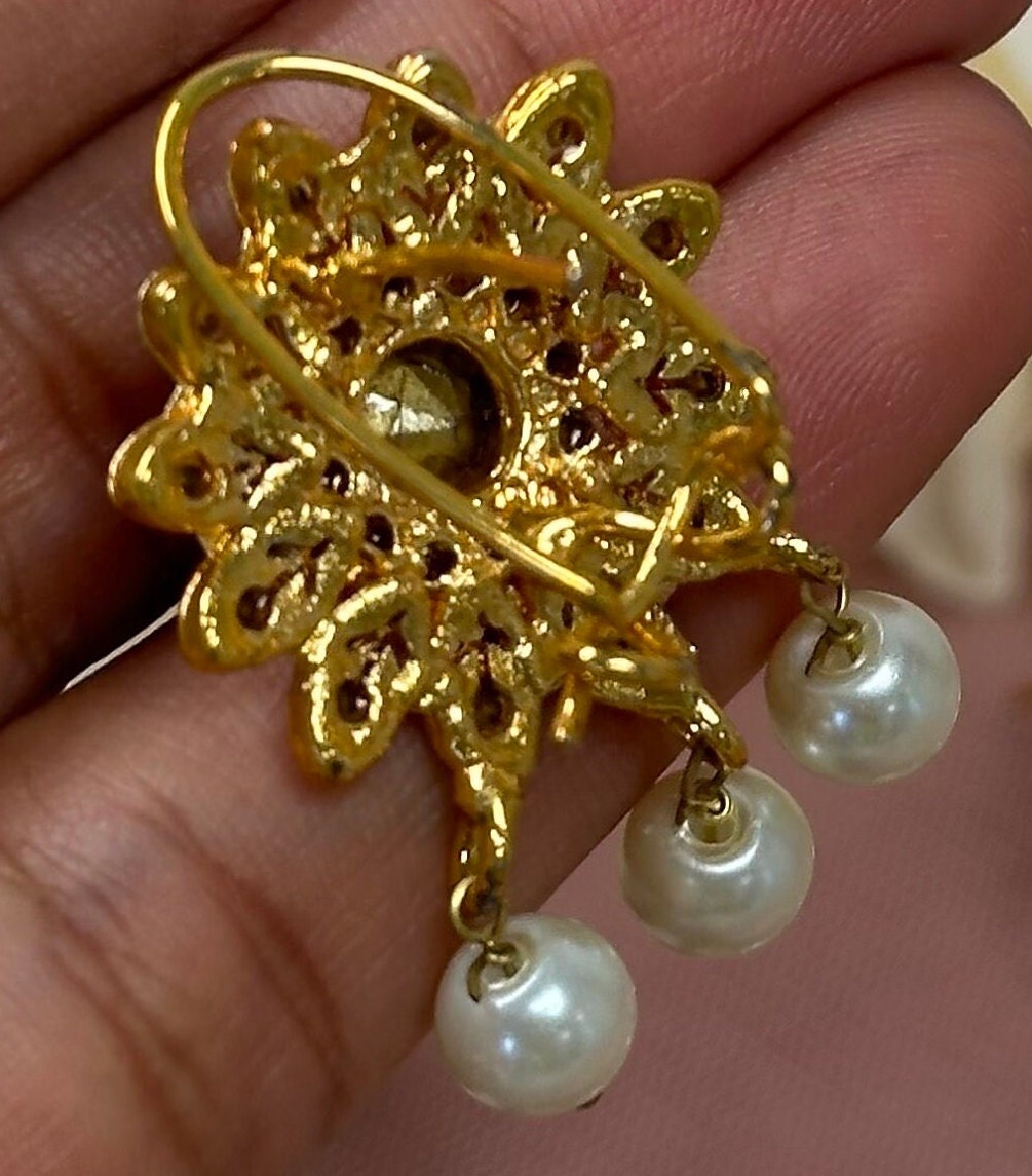 Pearl Choker Set - Bright Gold & Clear  (Slightly less than perfect)