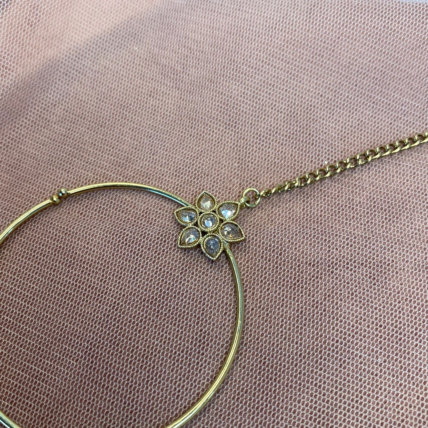 Non-Piercing Nose Ring - Champagne (left)/ Fashion Jewellery/ Gift for Women/Indian/Pakistani style/Nath /Indian Nose Jewellery