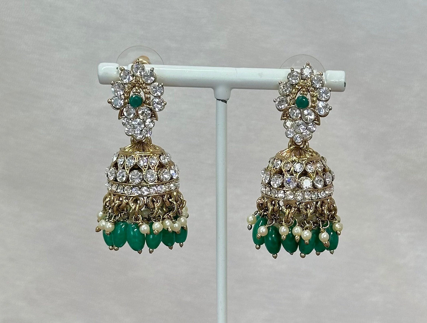 Small Jhumka Earrings - Teal