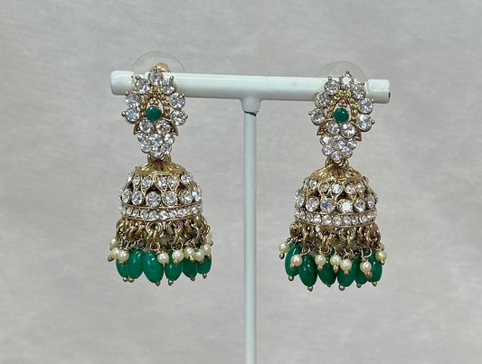 Small Jhumka Earrings - Teal