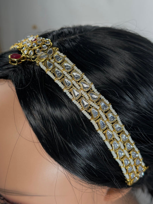 Kundan Headband /Indian/Pakistani/Fashion Jewellery/ Bridal Forehead Jewellery Headpiece/Bollywood /phoolpatti