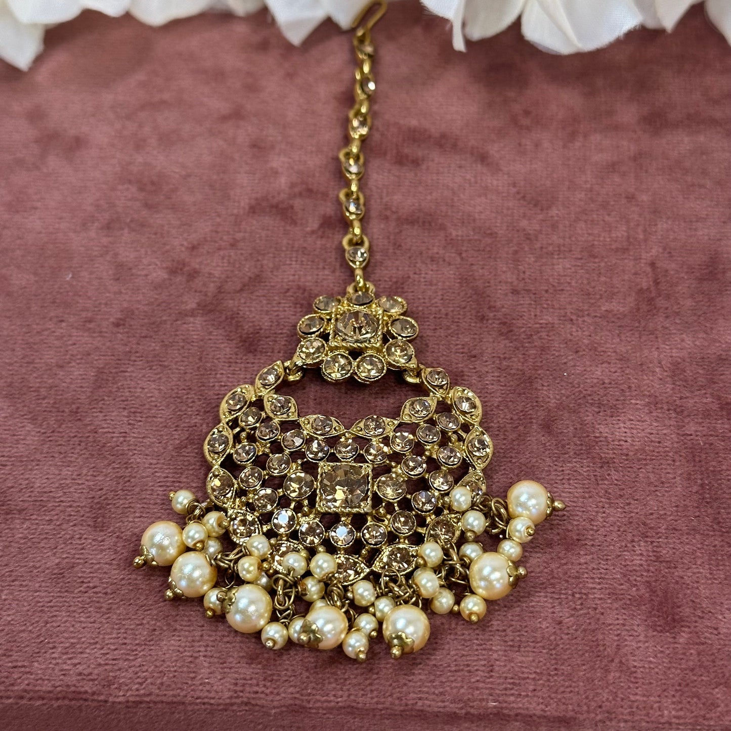 Golden Tikka/ Tikli/ Indian/ Pakistani Fashion Jewellery/Maang Tikkas