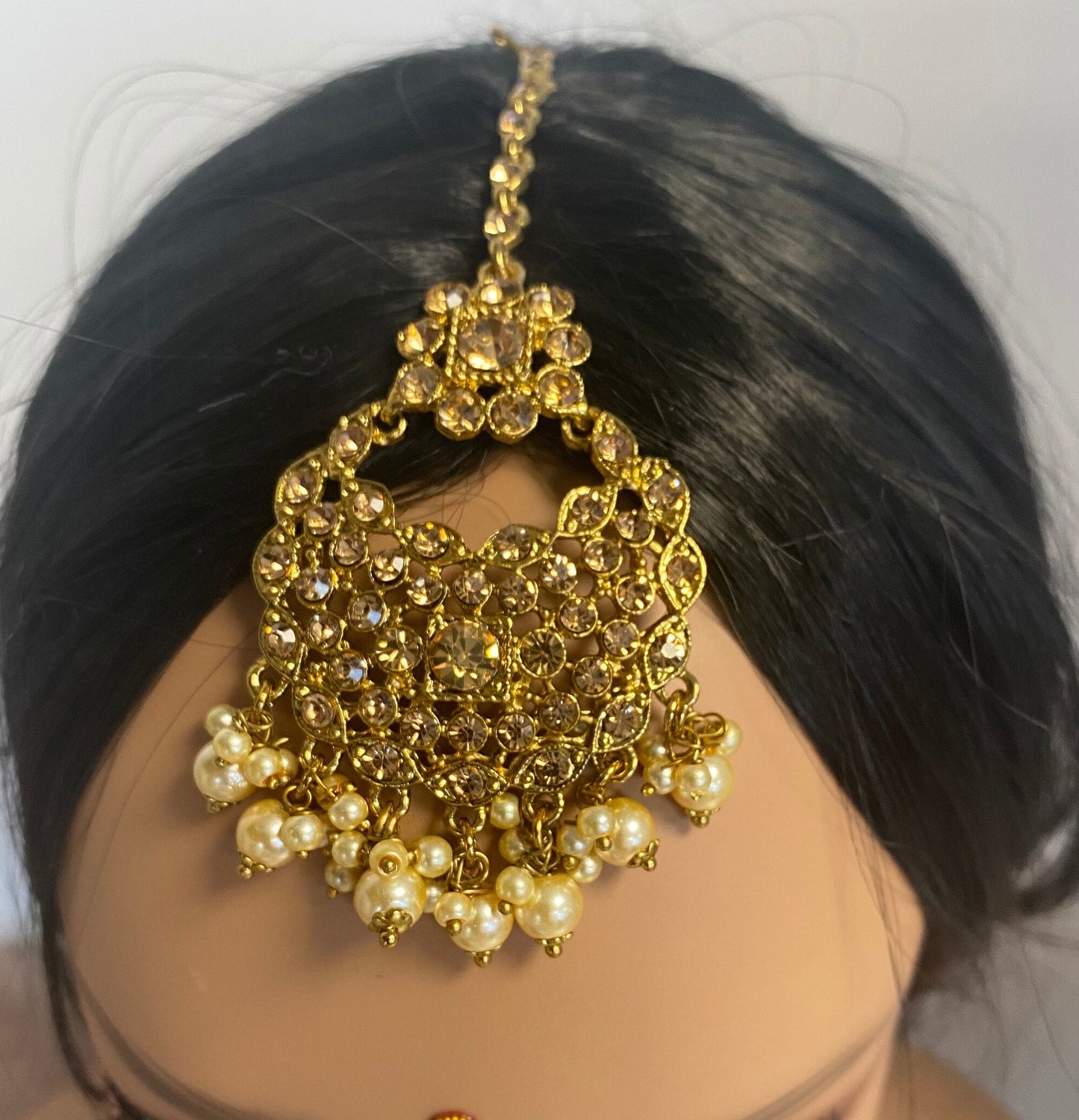 Golden Tikka/ Tikli/ Indian/ Pakistani Fashion Jewellery/Maang Tikkas