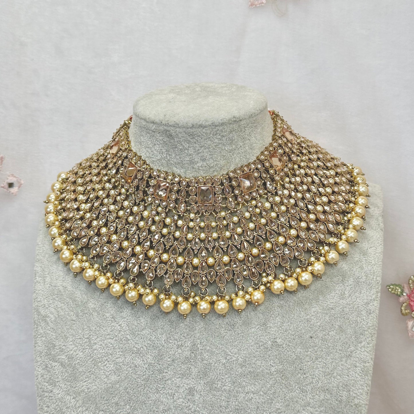 Champagne Bridal Choker/ Unique Style/ Indian/ Pakistani/Fashion Jewellery/ Gift for Women