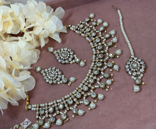 Clear Necklace Set - Pearl