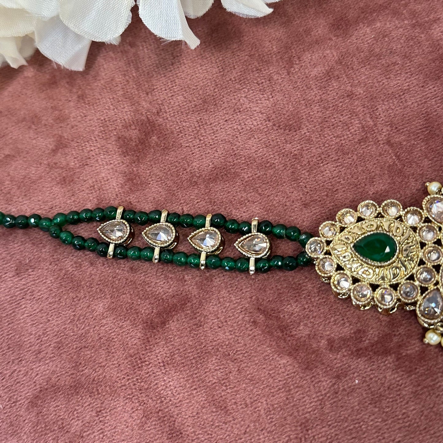 Green Tikka/ Tikli/ Indian/ Pakistani Fashion JewelleryMaang Tikkas